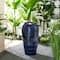 Glitzhome® 28.25" LED Petals Textured Ceramic Jar Outdoor Floor Fountain